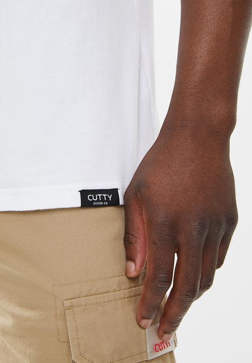 Cutty - Pace box fit fashion tee - white
