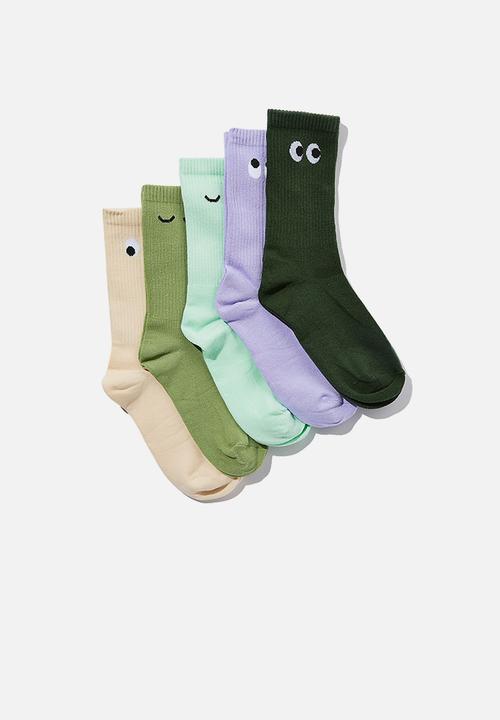 Typo - Box of socks - fun faces female - multi 