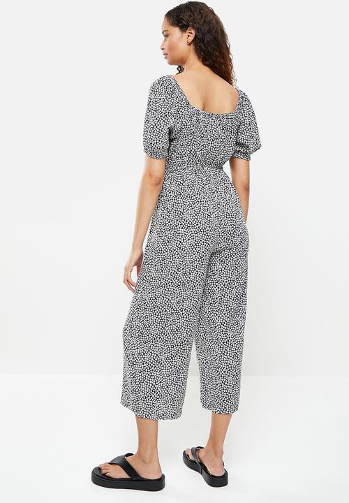 Cotton On - Woven iris cut out jumpsuit - megan ditsy black