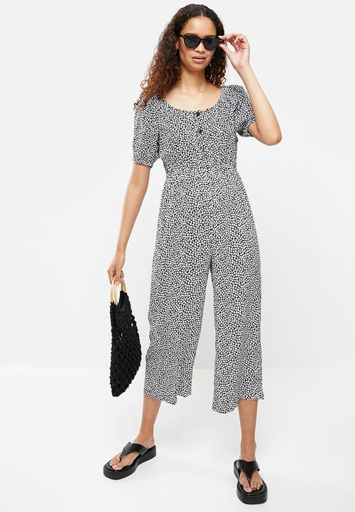 Cotton On - Woven iris cut out jumpsuit - megan ditsy black