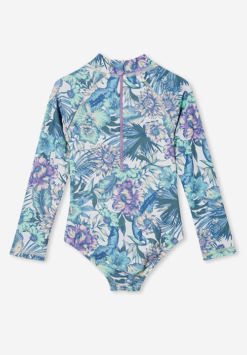 Cotton On - Lydia one piece - dark vanilla/tropical floral