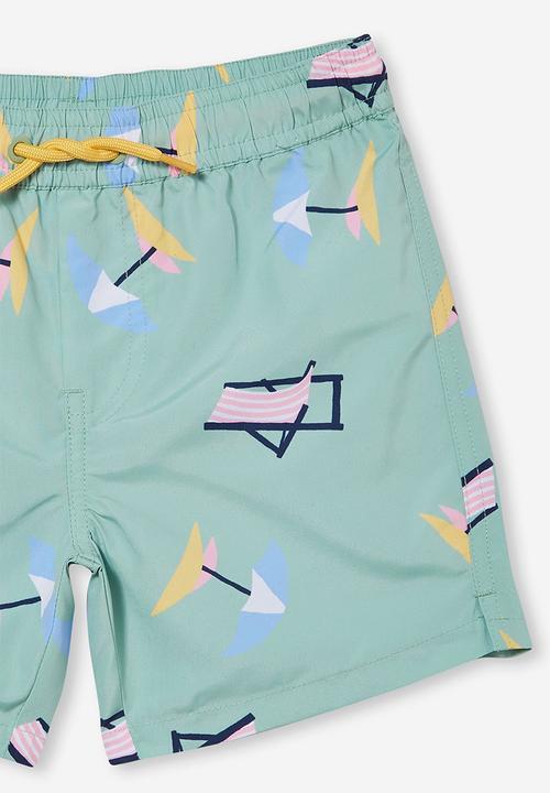 Cotton On - Bailey board short - smashed avo/umbrella