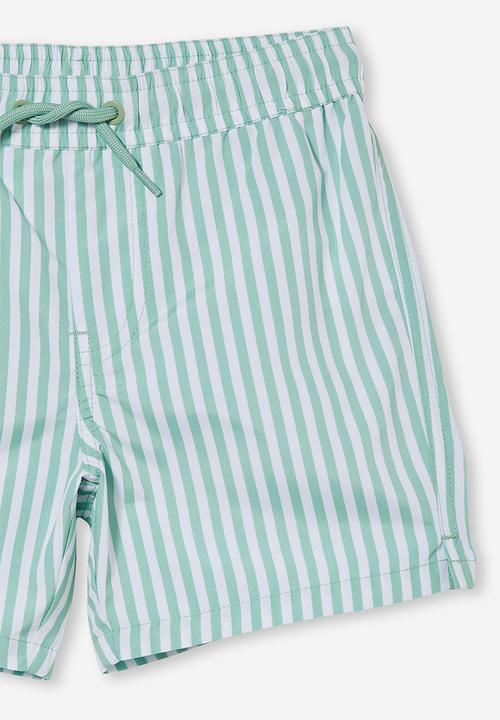 Cotton On - Bailey board short - smashed avo/vertival stripe