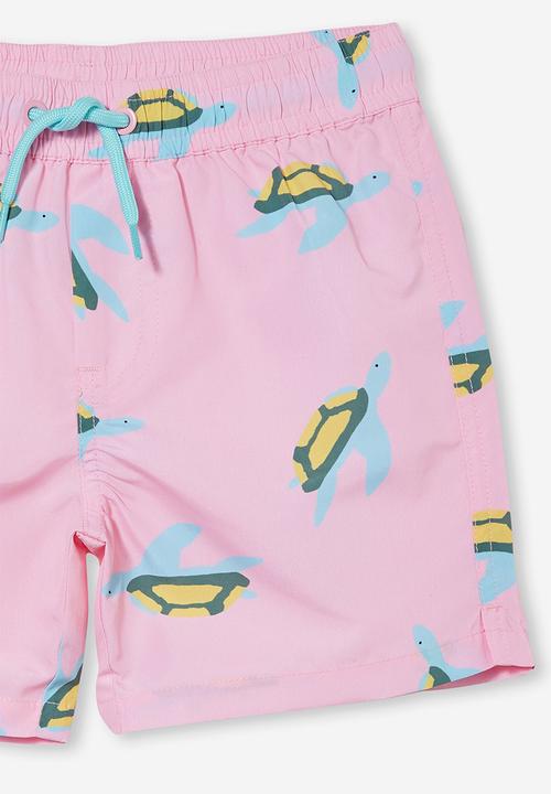 Cotton On - Bailey board short - cali pink/turtle