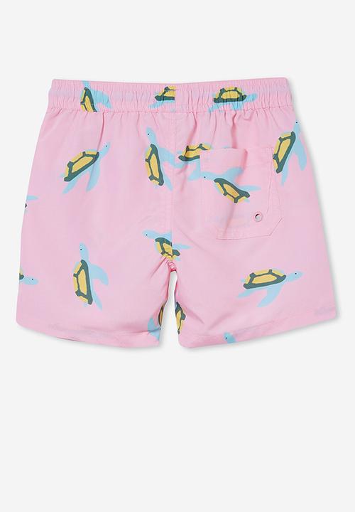 Cotton On - Bailey board short - cali pink/turtle