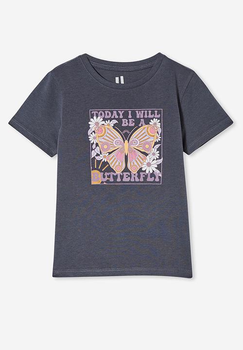 Cotton On - Penelope tee - vintage navy/butterfly