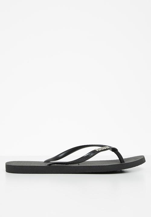 Havaianas - Slim logo metallic - black & silver
