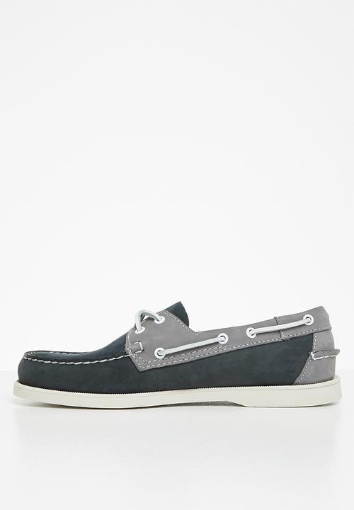 Sebago - Portland spinnaker nubuck - navy & grey
