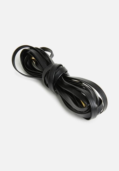 Binder - Faux leather laces 160cm - black