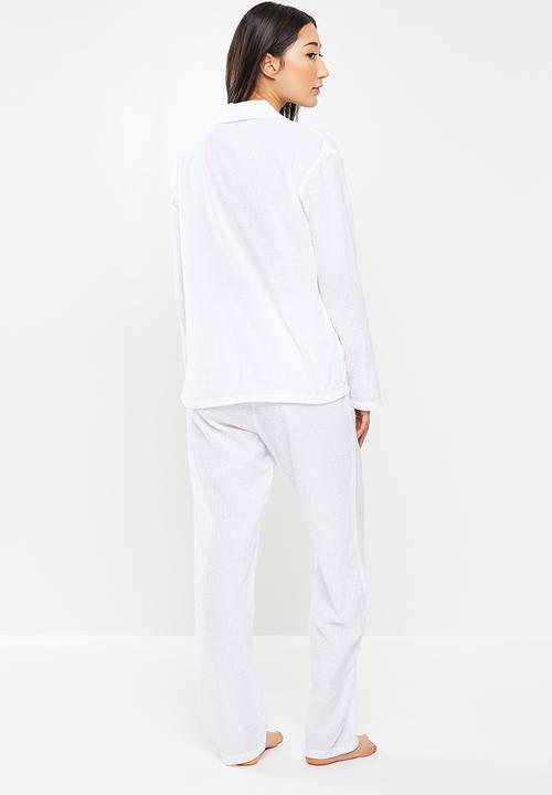 Superbalist - Sleep shirt & pants - white