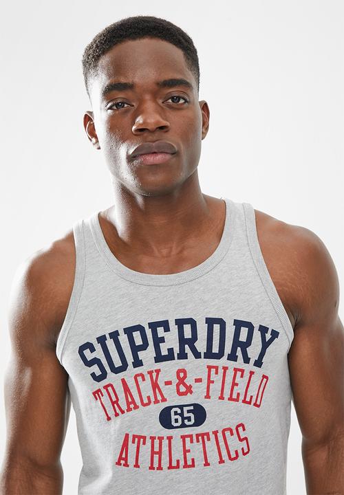Superdry. - Track and field graphic vest - grey marle