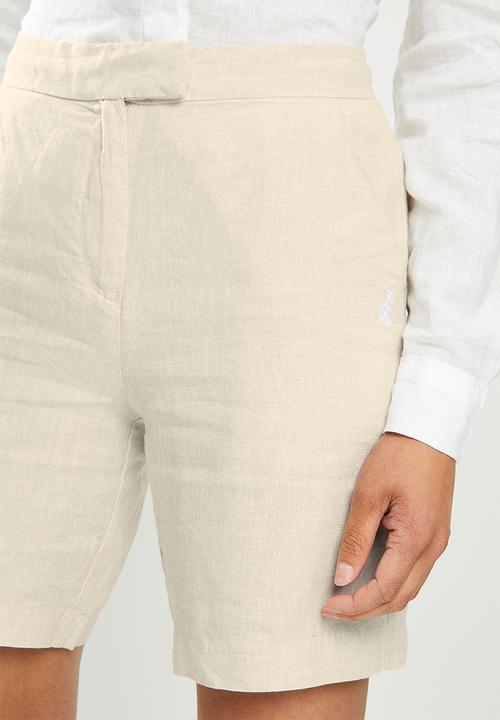 POLO - Palesa linen suit short - stone