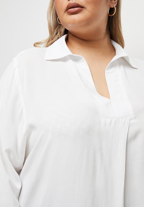 edit Plus - Longline collar shirt - milk
