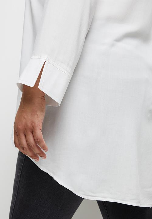 edit Plus - Longline collar shirt - milk