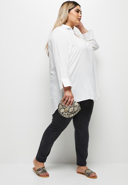 edit Plus - Longline collar shirt - milk