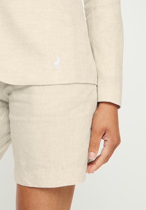 POLO - Palesa linen suit blazer - stone