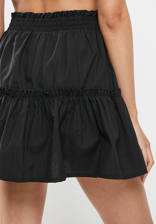 dailyfriday - Ruched mini skirt - black