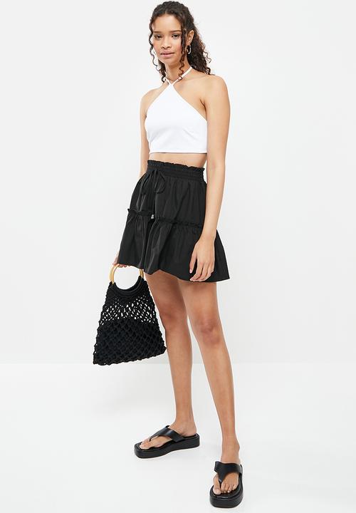dailyfriday - Ruched mini skirt - black