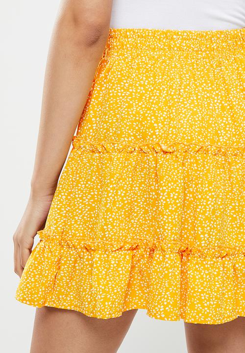 dailyfriday - Tiered mini skirt - mustard