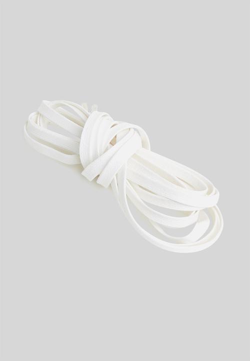 Binder - Waxed shoe laces with metal tips 160cm - white
