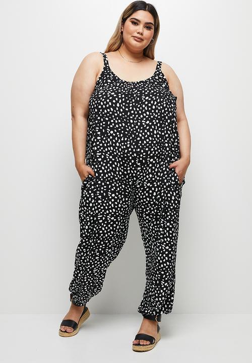 edit Plus - Easy fitting jumpsuit - black speckle