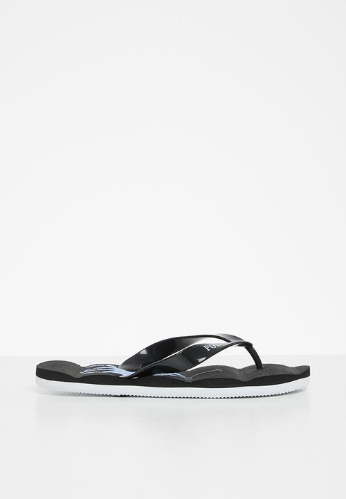 POLO - Boys calvin big pony flip flop - black