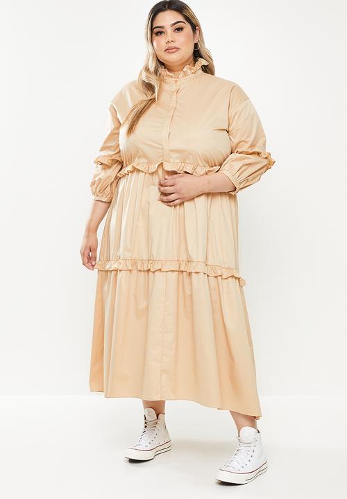 Glamorous - Plus carlin dress - stone