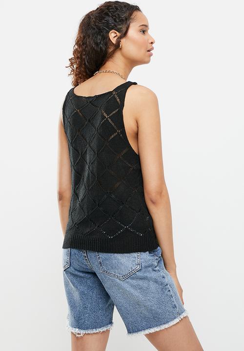 dailyfriday - Low v-neck cami - black