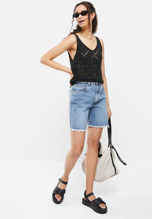 dailyfriday - Low v-neck cami - black