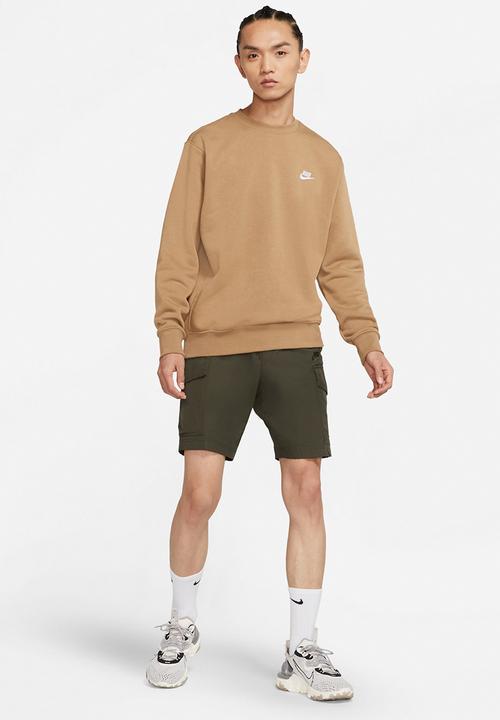 Nike - NSW Club Crew BB Sweatshirt - dk driftwood/white