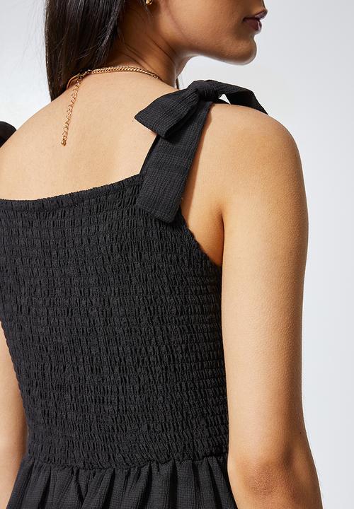 Superbalist - Shirred fit & flare midi - black