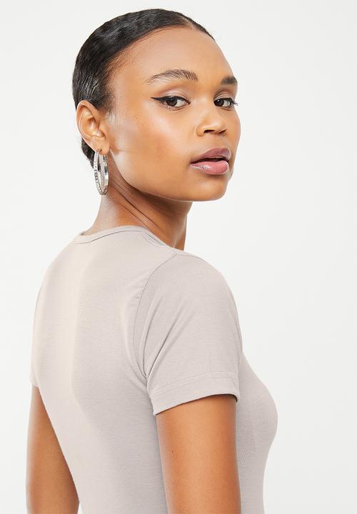 Missguided - Basic crew neck midi dress - light grey