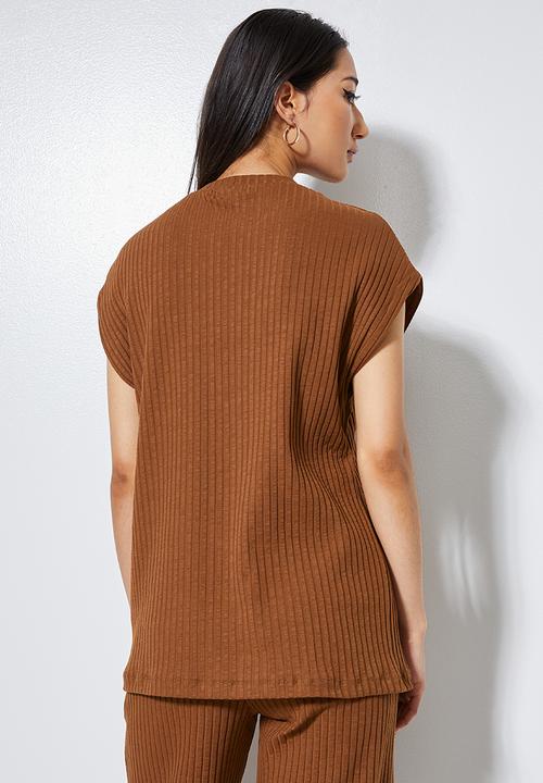 Superbalist - Rib tee - tobacco