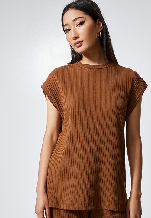 Superbalist - Rib tee - tobacco