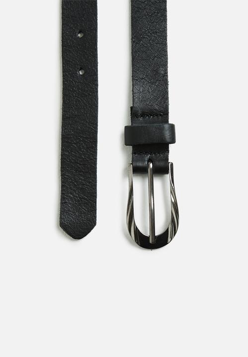 Superbalist - Ali two pack leather belts - black
