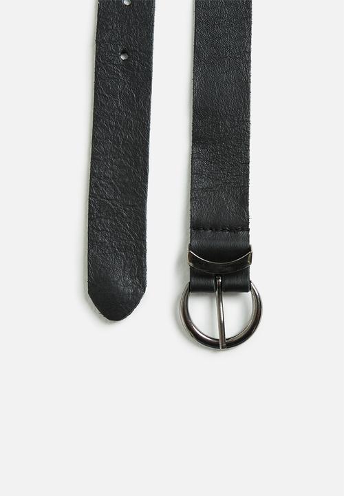 Superbalist - Ali two pack leather belts - black
