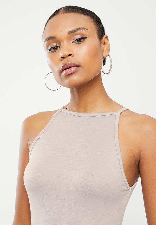 Missguided - Racer neck bodycon dress 2 pack - black and grey