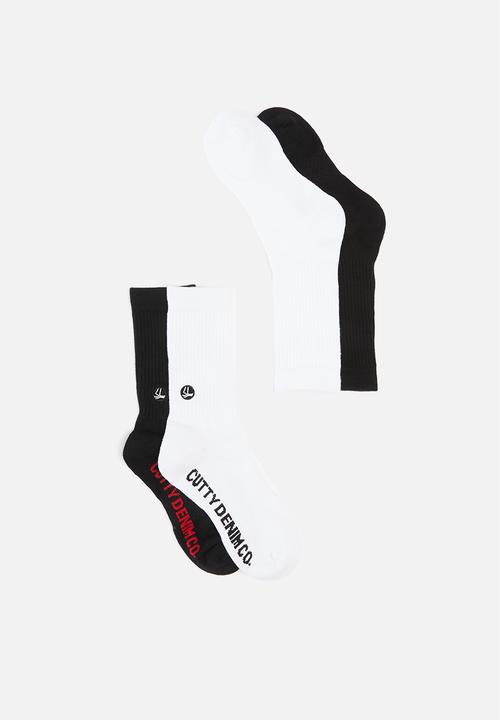 Cutty - Ryker mid tube socks - black/white