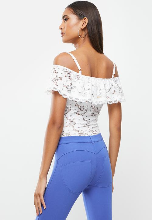 SISSY BOY - Bardot lace bodysuit - off white