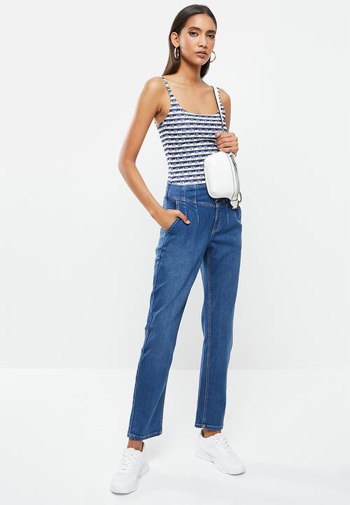 SISSY BOY - Branded bodysuit - navy & off white