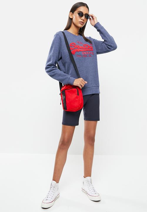 Superdry. - Vl chenille crew - navy marl