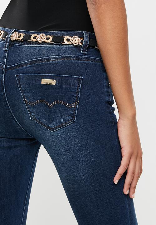 SISSY BOY - Axel  skinny with belt - blue