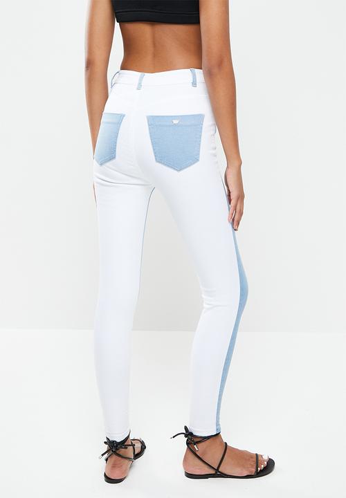 SISSY BOY - Ryder two toned skinny - blue & white