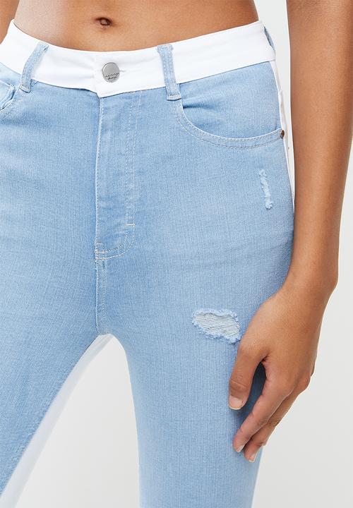 SISSY BOY - Ryder two toned skinny - blue & white