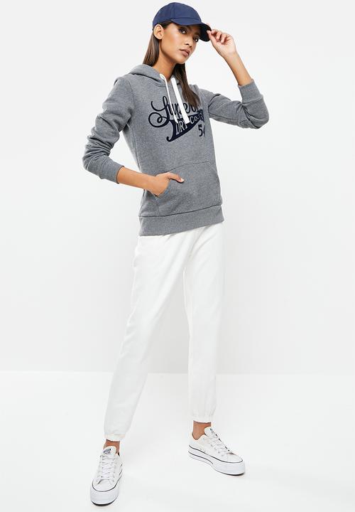 Superdry. - Collegiate cali state hoodie - dark marl