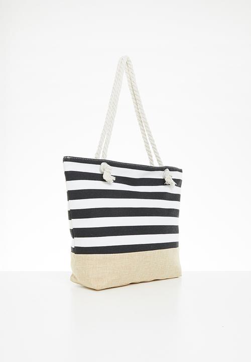 Superbalist - Multi stripe shopper - black/white