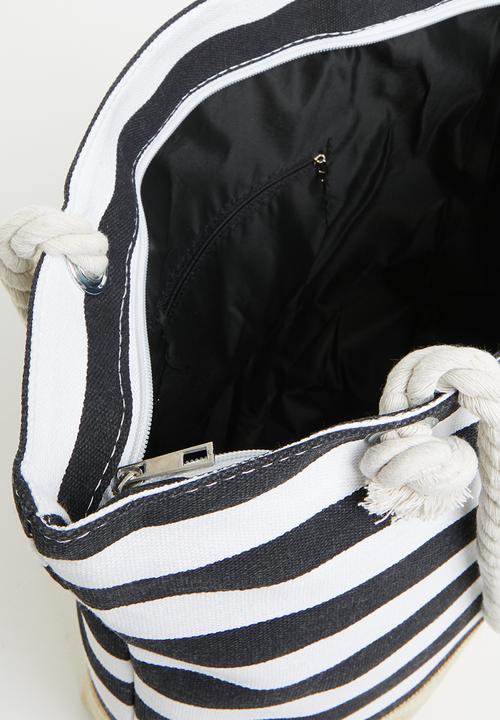 Superbalist - Multi stripe shopper - black/white