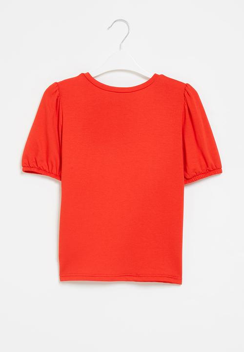 Me&B - Mommy & me puff sleeve tee - red