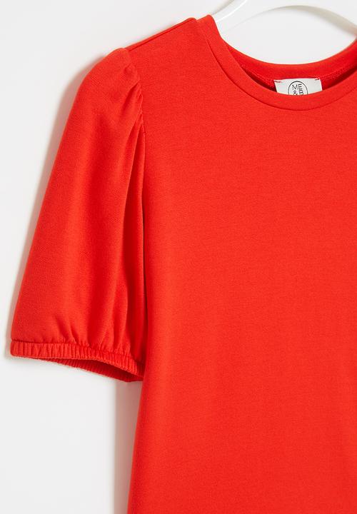 Me&B - Mommy & me puff sleeve tee - red