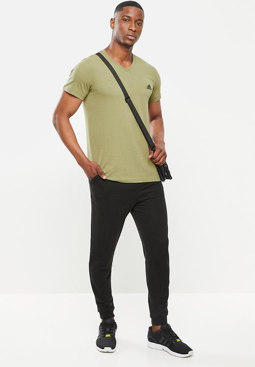 adidas Performance - V-neck tee - orbgrn